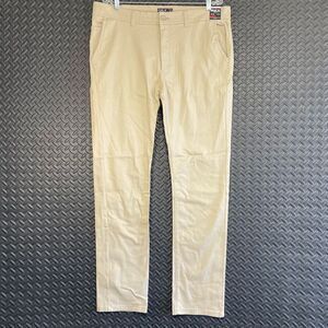 New Galaxy by Harvic Khaki Stretch Skinny Chino Pants Casual Wear‎ Men 36x32